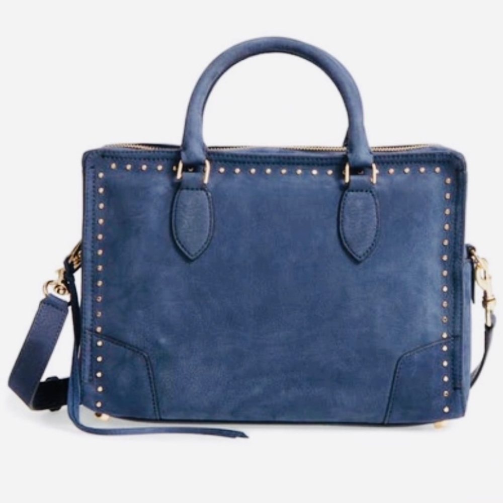 Rebecca Minkoff Moonwalking Studded Leather Satchel Bag Shoulder Crossbody Purse